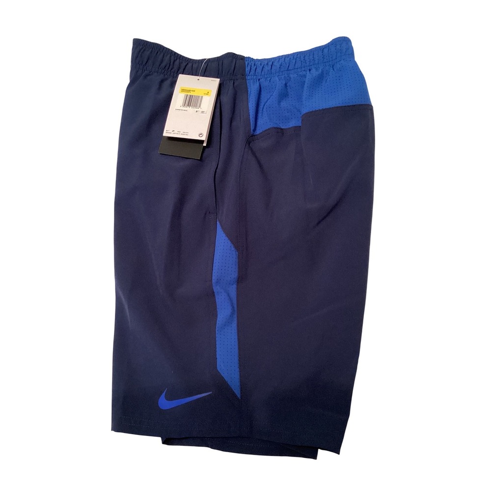 Nike Swim Mens Navy Blue Colorblock Board Shorts 4-Way Stretch NESSA482-440 S - Picture 4 of 6